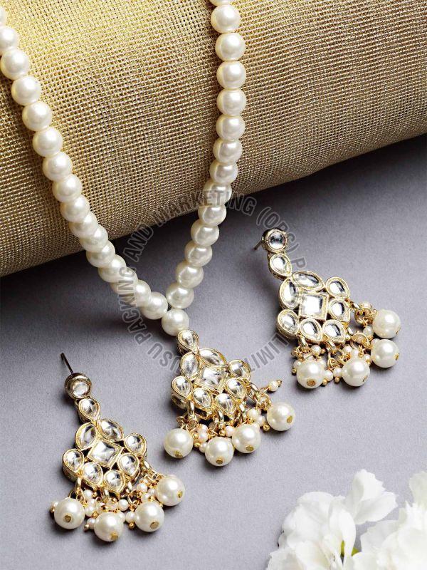 Pearl Beaded Long Necklace Set
