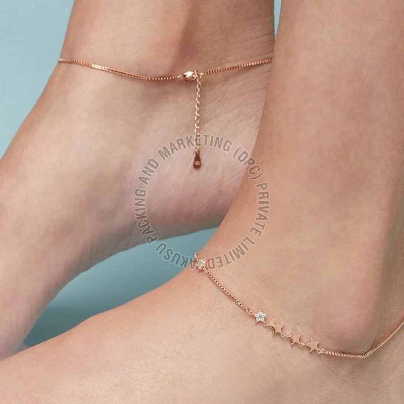 Rose Gold Plated Modern Anklet