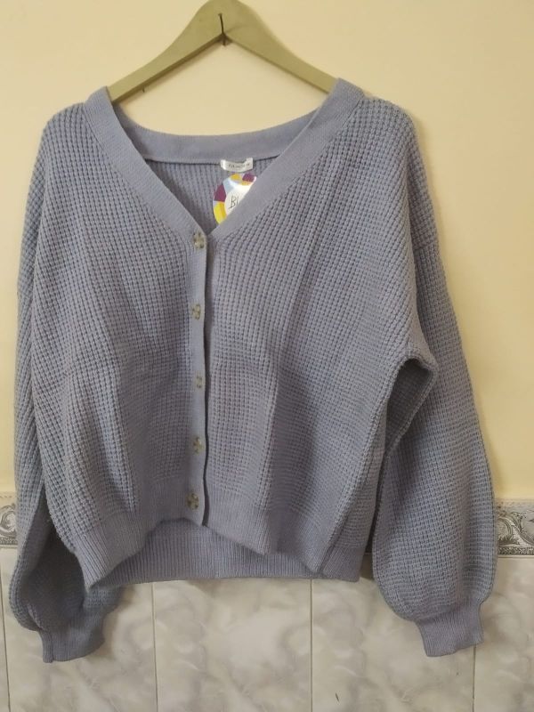 Gray Ladies Woolen Cardigan