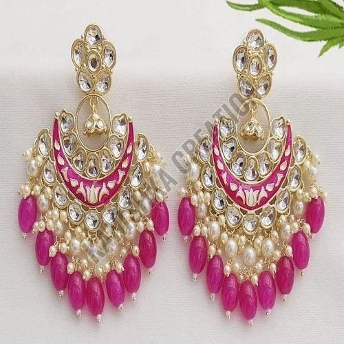 Beautiful Pink Imitation Earrings