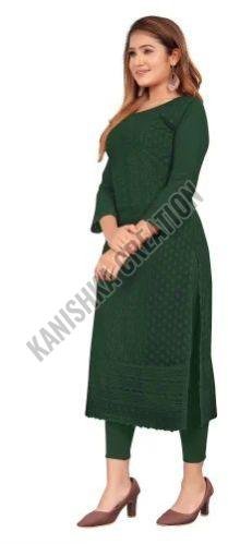 Ladies Green Embroidered Kurti