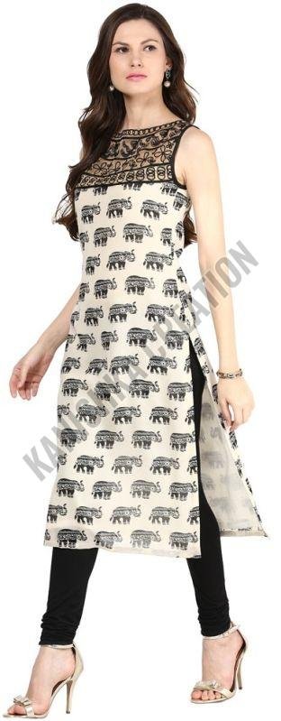 Ladies Sleeveless Cotton Kurti