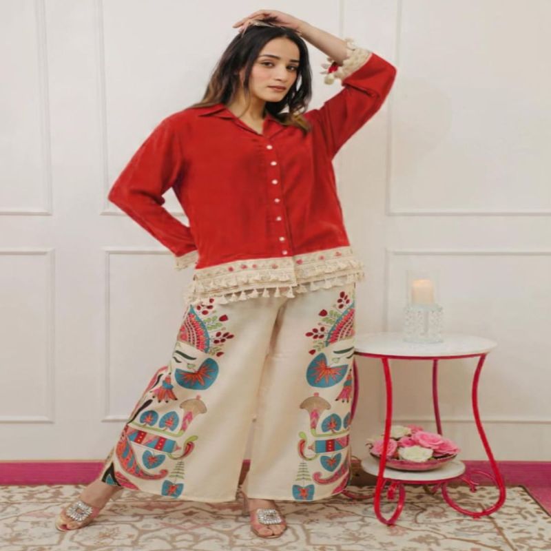 Ladies Red Co Ord Set