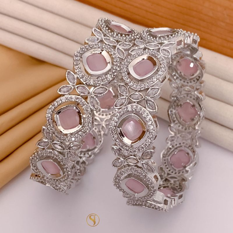 Pink American Diamond Bangles