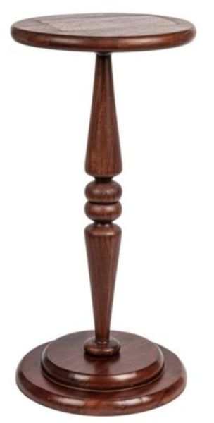 Wooden Pedestal Cocktail Side Table