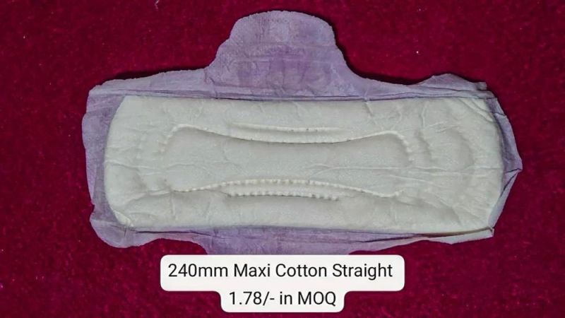 240mm Maxi Cotton Straight Sanitary Pad