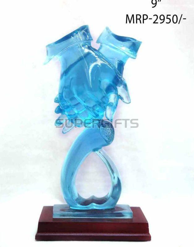 Blye Crystal Hand Shakes Trophy