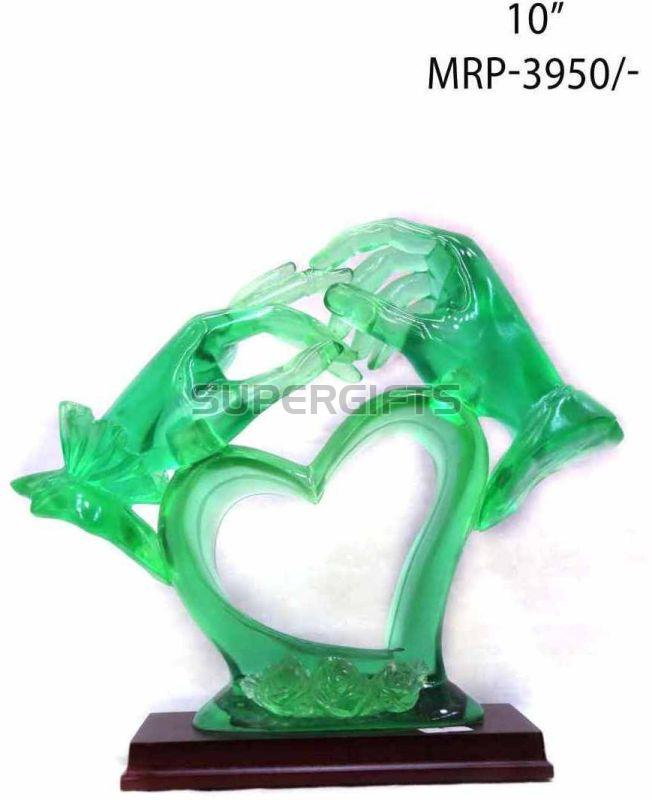 Crystal Heart Shape Trophy