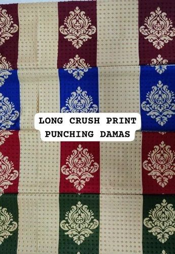 Long Crush Print Punching Damash Curtain Fabric