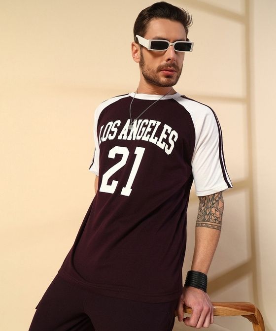 Black White Poly Cotton Screen Ragline Printed Oversize T Shirt