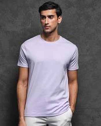 Homeycomb Polyester Men Round Neck T Shirt