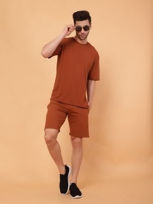 Men Poly Cotton Terry Co Ord Set