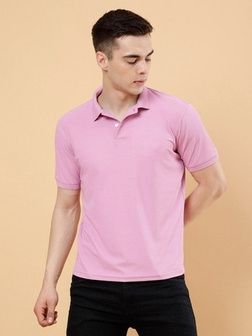 Men Splid Polyester Polo T Shirt
