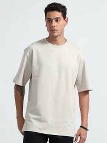 White Premium French Terry Cotton Oversized T Shirt