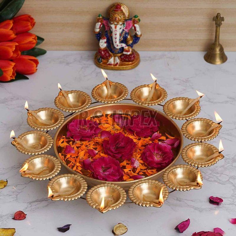 Metal Flower Shape Diya Holder