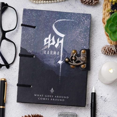 Handmade Printed Cardboard Journal Diary with Buckle Lock