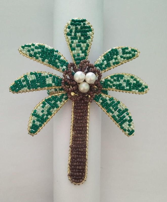 Handmade Beaded Palm Tree Napkin Ring