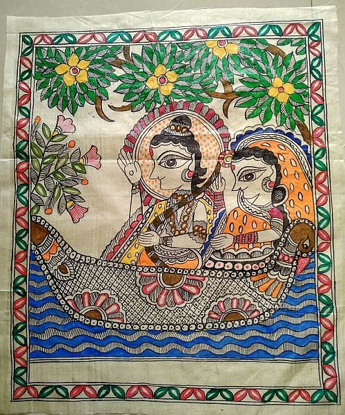 Handmade Paper Madhubani Painting