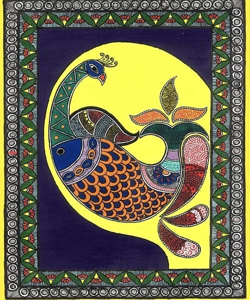 Peacock Madhubani Painting
