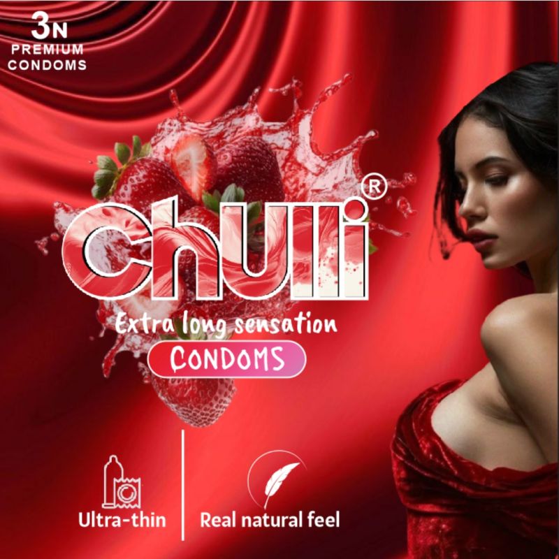 Chulli Strawberry Extra Long Sensation Condoms
