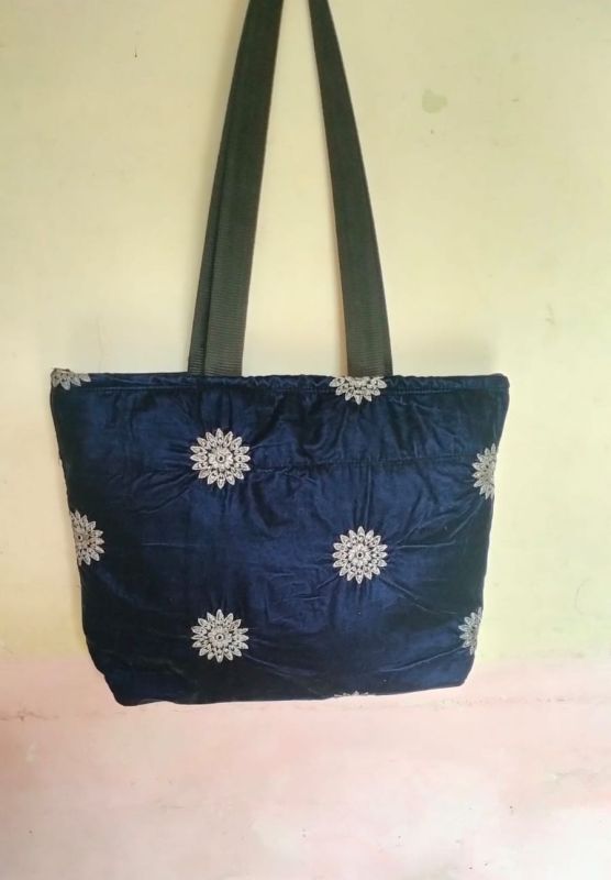 Cotton Flower Design Hand Bag