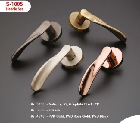 EDGE S-1005 Modern Wavy Mortise Door Handle Set