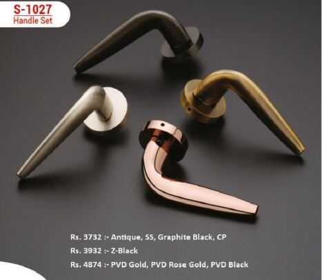 EDGE S-1027 Modern Hooked Mortise Door Handle Set