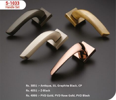 EDGE S-1033 Modern Curved Mortise Door Handle Set