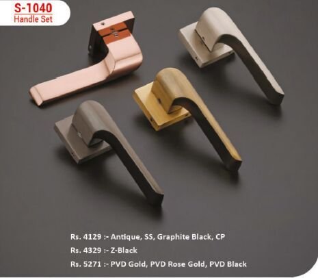 EDGE S-1040 Modern Sculpted Mortise Door Handle Set