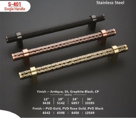 EDGE S-518 Heritage Ribbed Antique Single Door Pull Handle