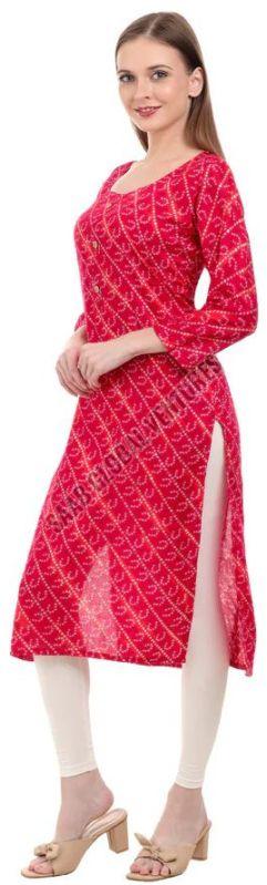 Red Heritage Bandhani Kurti