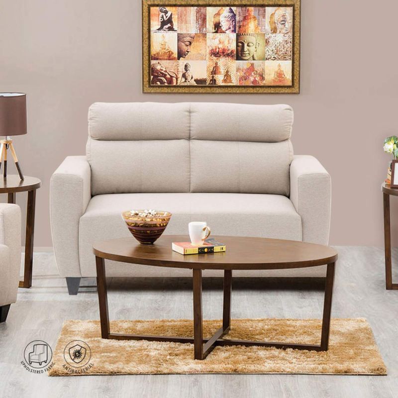 Beige Comfortable Two Seater Sofa