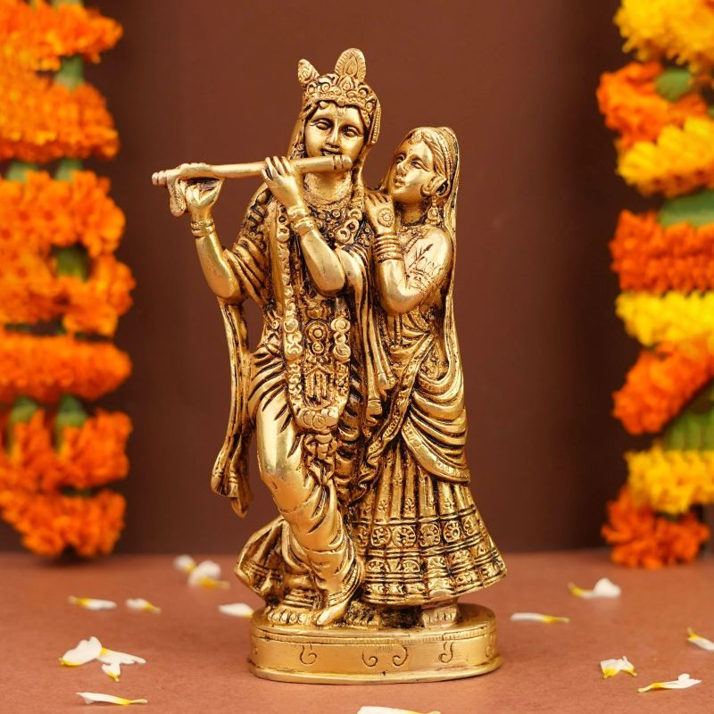 Brass Radha Krishna Statue