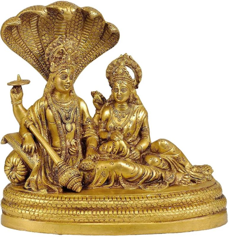 Brass Vishnu Lakshmi Idol