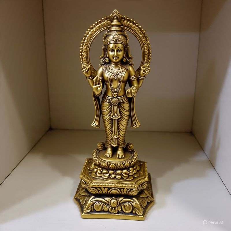 Brass Vishnu Laxmi Statue
