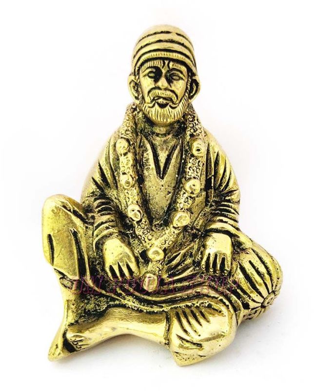 Golden Brass Lord Sai Baba Statue