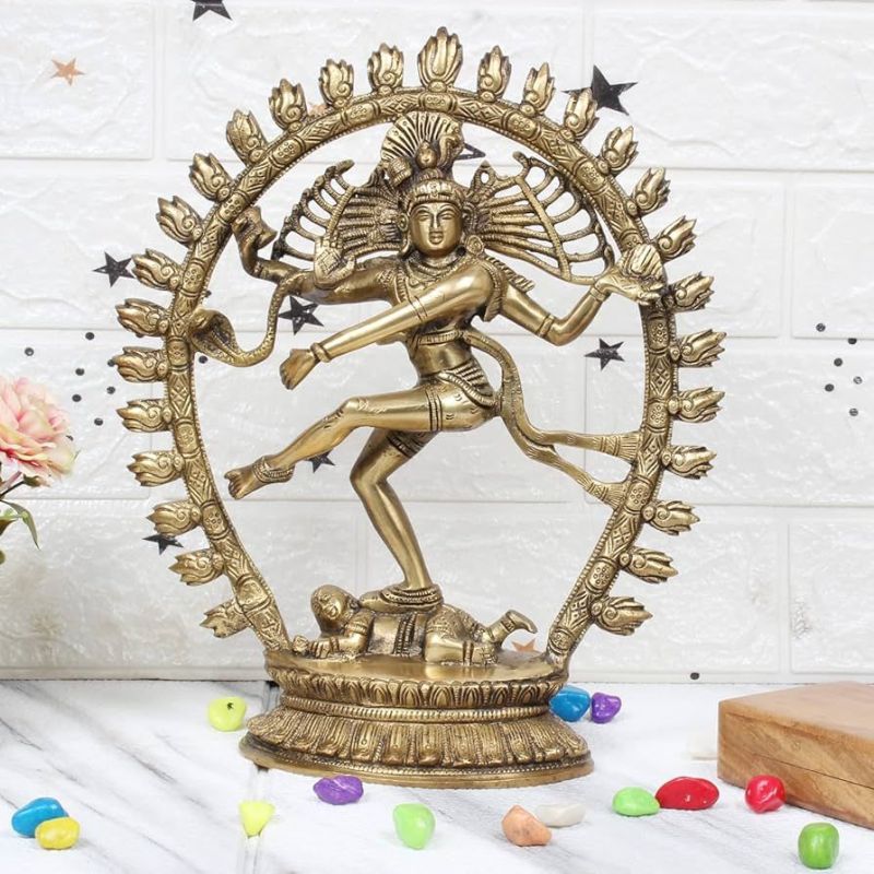 Golden Brass Natraj Statue