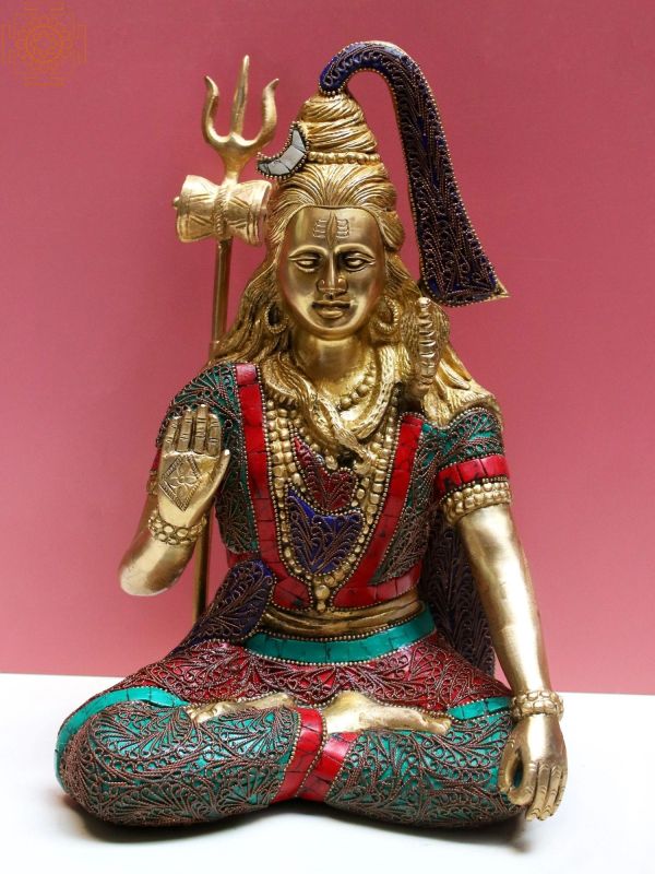Sitting Lord Shiv Brass Statue