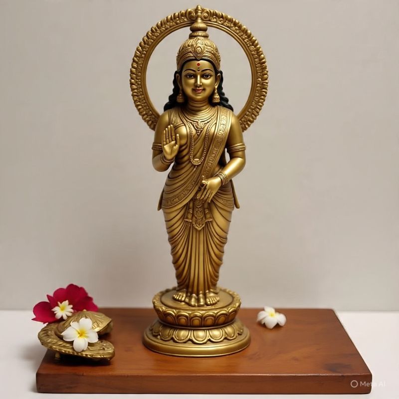 Standing Brass Laxmi Mata Murti