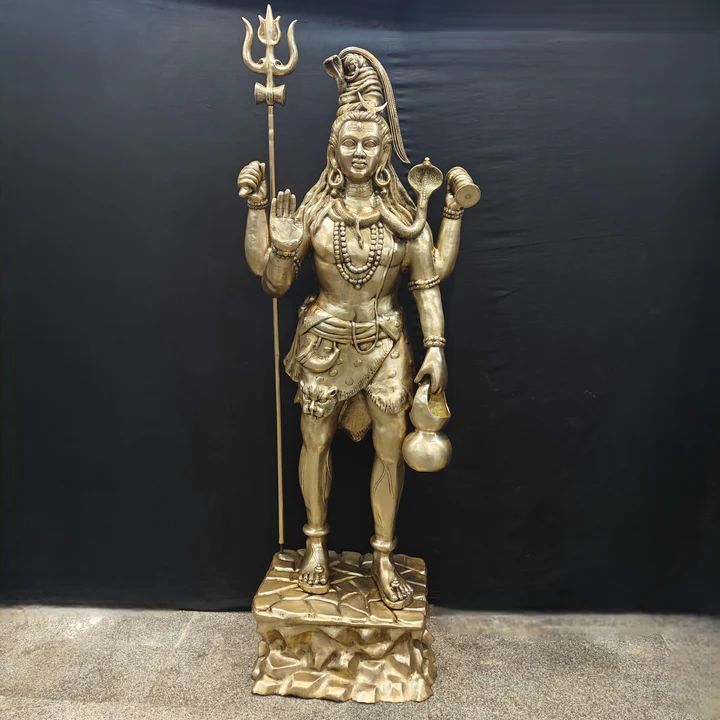 Standing Lord Shiv Brass Statue