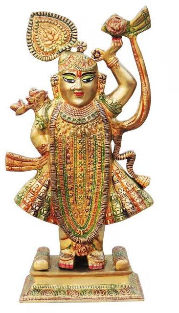 Traditional Brass Banke Bihari Ji Statue