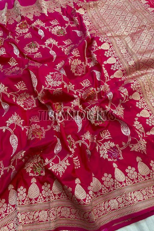 Ladies Kataan Silk Jangla Weaved Saree