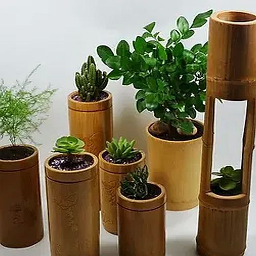 Brown Handmade Bamboo Planter