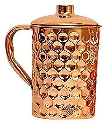 Diamond Hammered Copper Water Jug