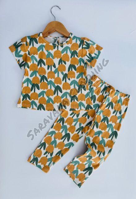 Girls Retro Floral Pajama Set