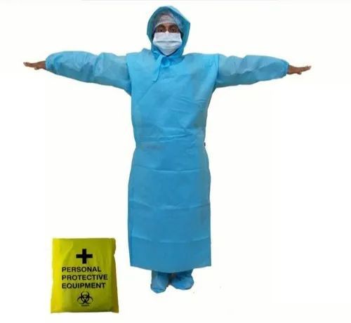 Blue Plain Disposable Non Woven PPE Kit