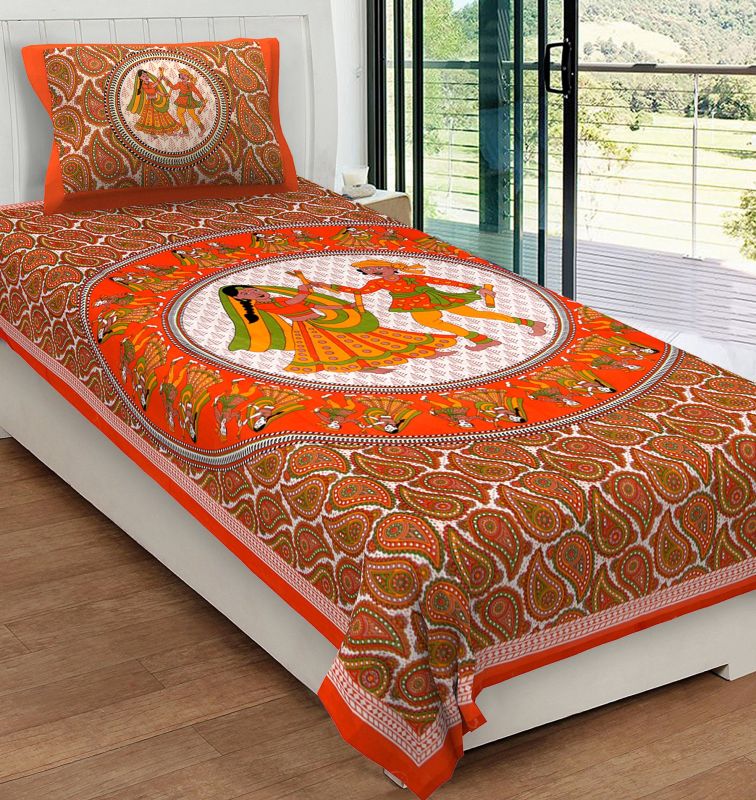 Cotton Printed Single Bed Sheet