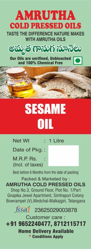 Cold Pressed Sesame Oil