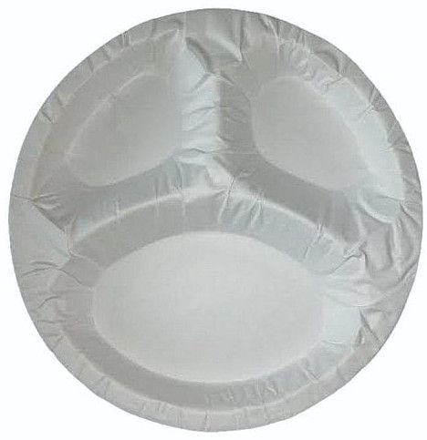 3 Compartment Disposable Plain Paper Plate