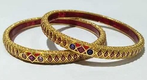 Golden Fashion Imitation Brass Kada Set